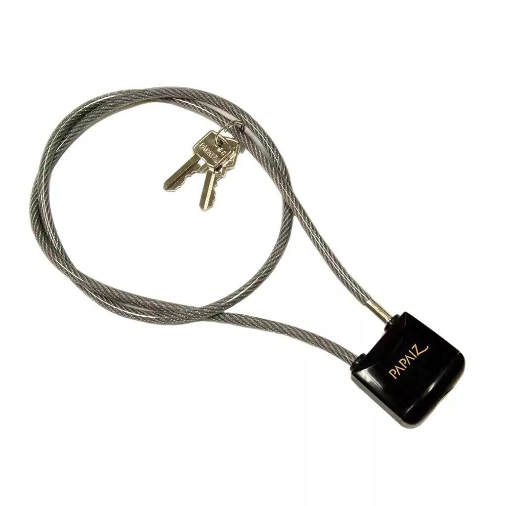 Cadeado com Cabo de Aco de CR30/800 Latao Preto Urban Preto Papaiz