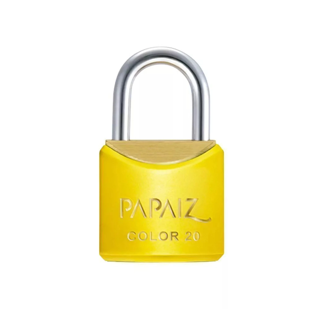 Cadeado com Chave CR20 Latao Amarelo Color Line Papaiz