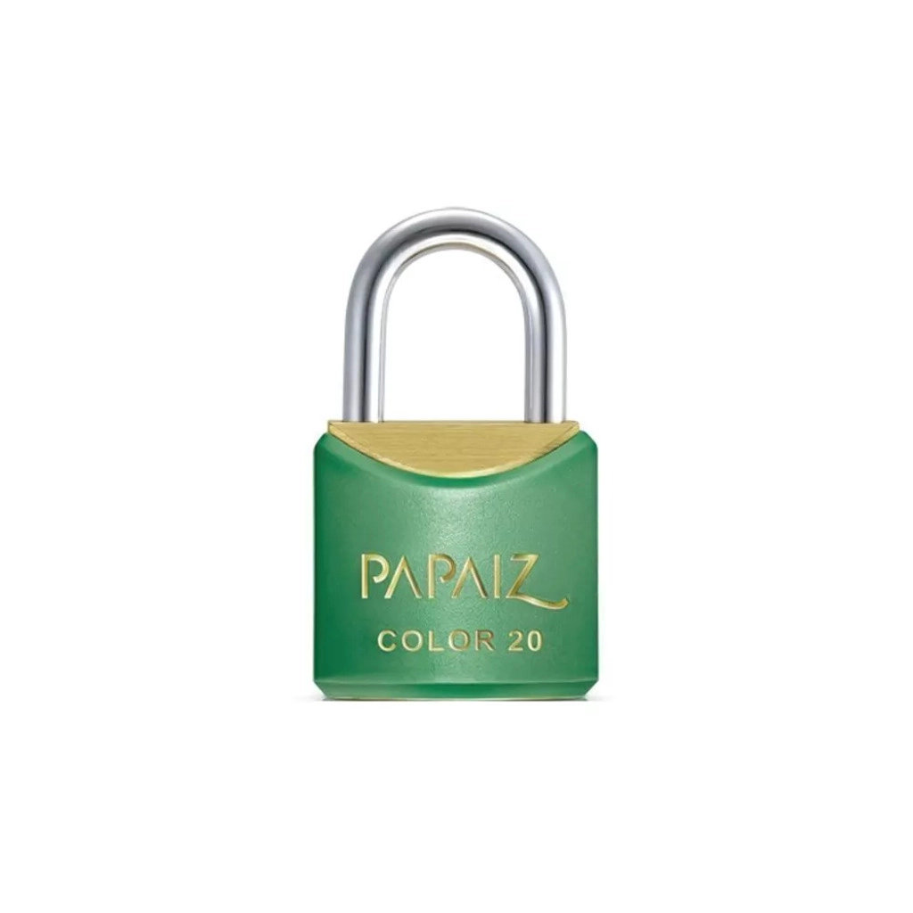 Cadeado com Chave CR20 Latao Verde Color Line Papaiz