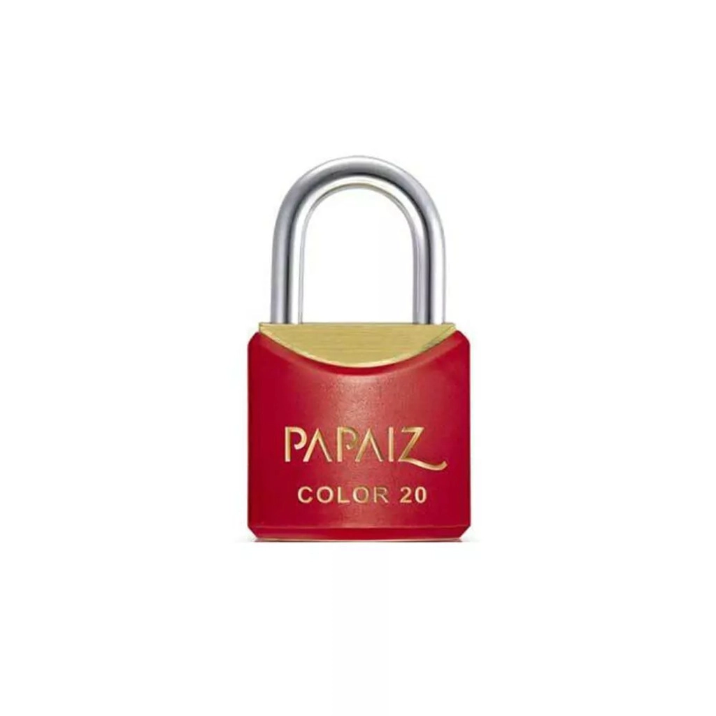 Cadeado com Chave CR20 Latao Vermelho Color Line Papaiz