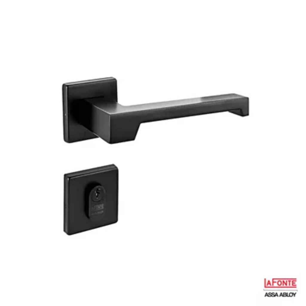 Conjunto Fechadura 6207 Zamac Externa ST2 55 Ros 333 Inox Preto Epoxi Fosco