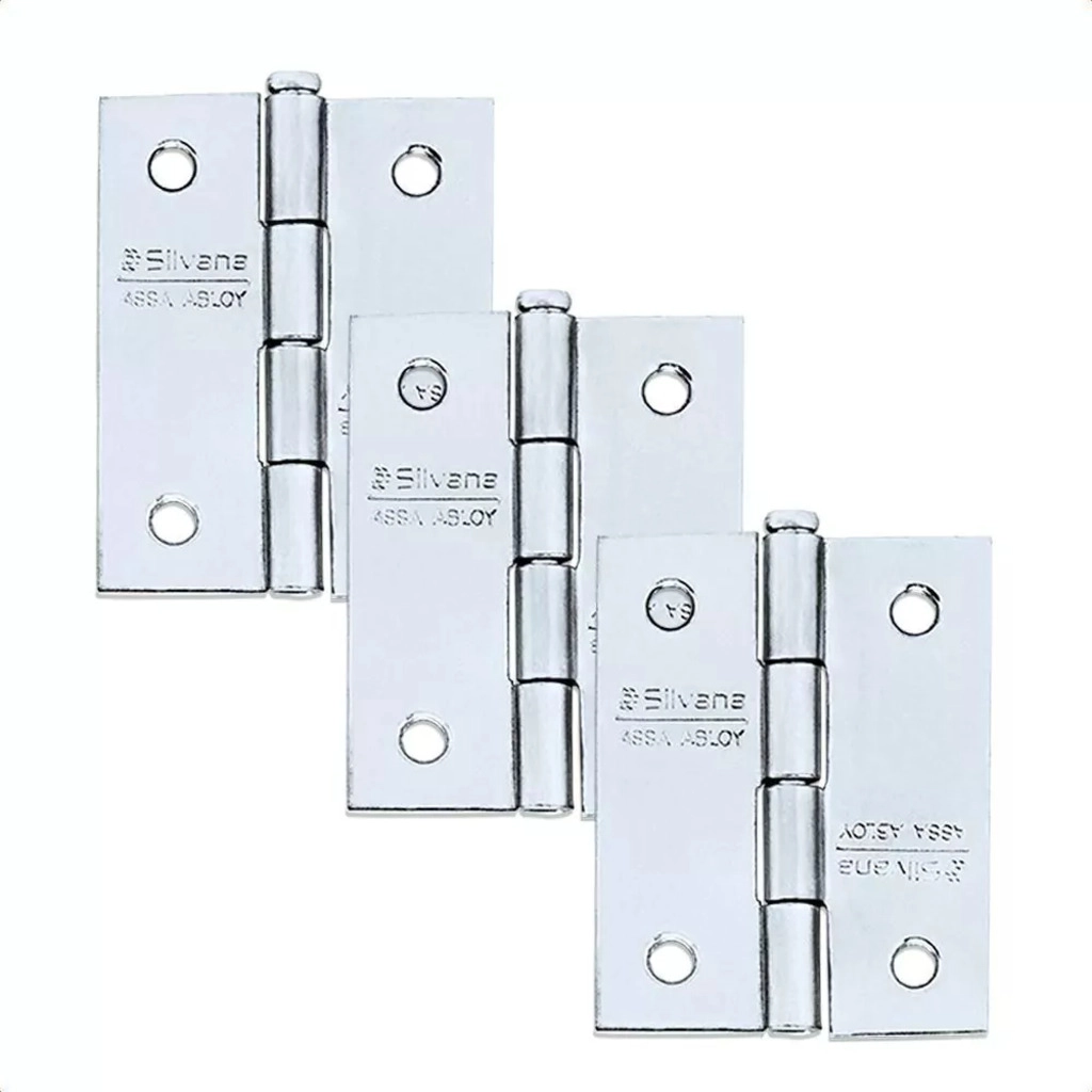 Dobradiça 850 Até 25kg - 1,5" Aço Zincado - Silvana 3Pçs