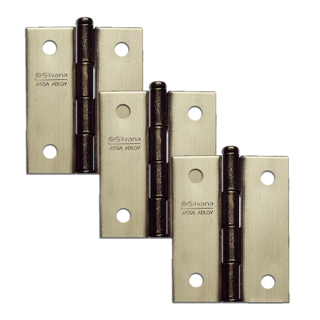 Dobradiça 850 Até 25kg - 2" Aço Oxidado - Silvana 3Pçs