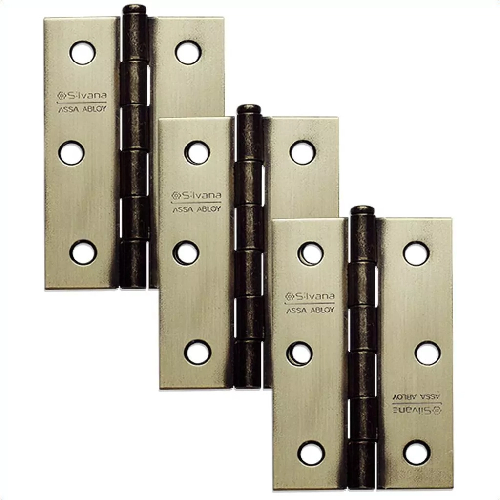 Dobradiça 850 Até 35kg - 3" Aço Oxidado - Silvana 3Pçs
