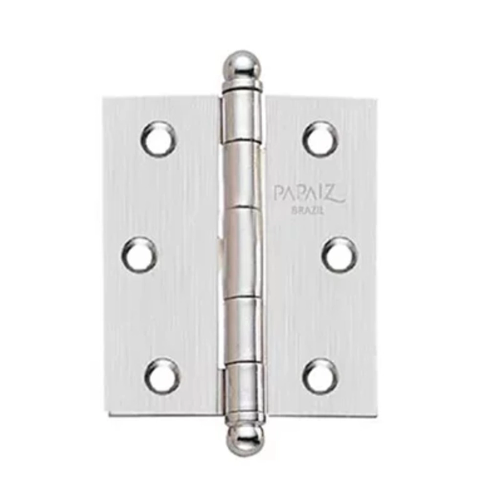 Dobradica 1296-1CA Media Cromado 76,2 x 63,1 mm Unitaria Papaiz