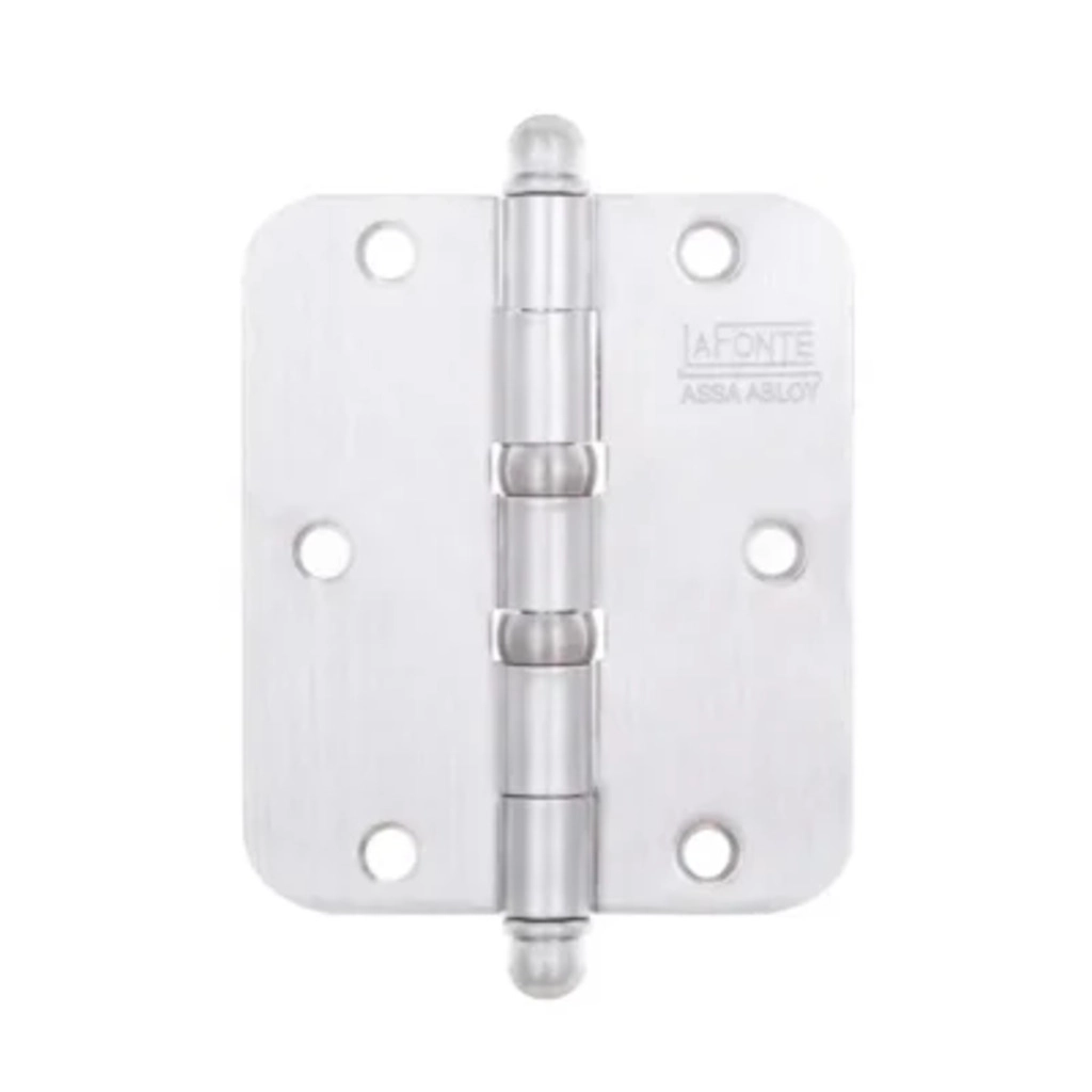 Dobradica 500 3x2.5 Aco Canto Redondo Com Parafuso Cromado Acetinado La Fonte