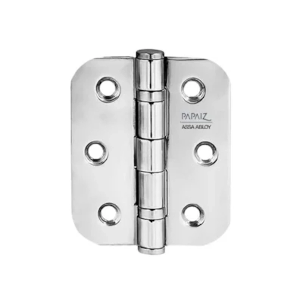 Dobradica de Inox Cromo 3x2 1/2 Raio 15mm sem parafuso Papaiz