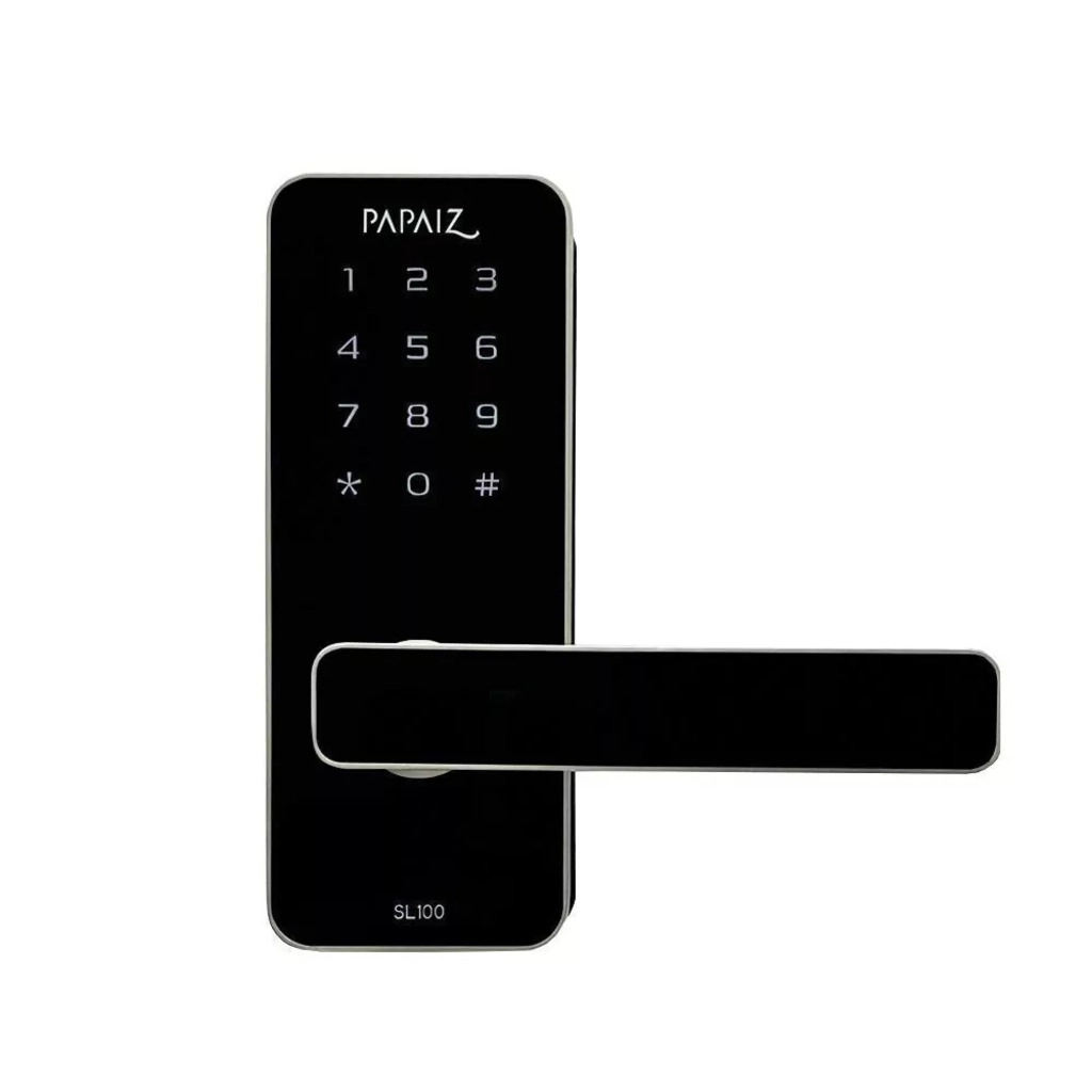 Fechadura Eletrônica Smart Lock Embutida Prata SL100 Papaiz
