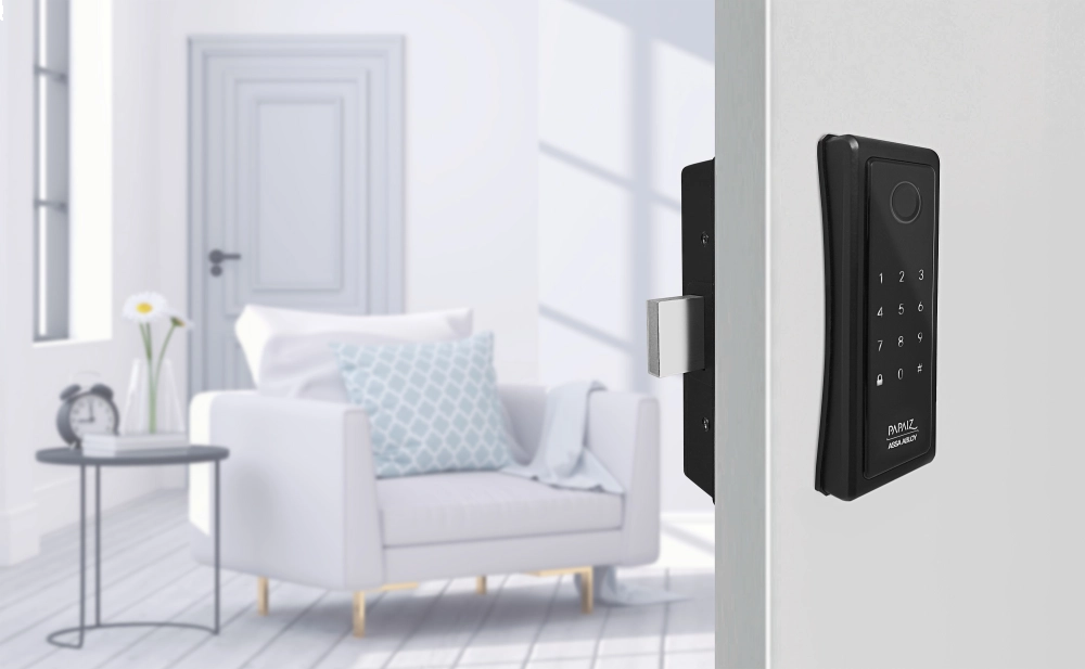 FECHADURA ELETRONICA SMART LOCK SL140B PRETO BIOMETRICA