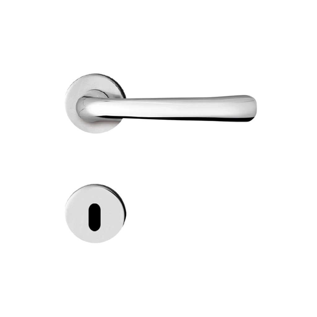 Fechadura para Porta Interna Cromo 55mm com Roseta MZ430 Slim Papaiz