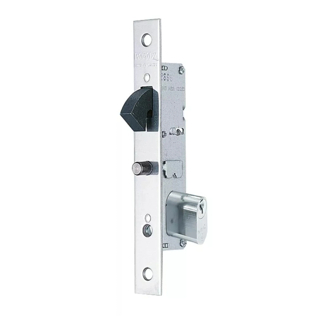 Fechadura Porta de Correr ART 815 Cromo Cilindro Duplo Papaiz
