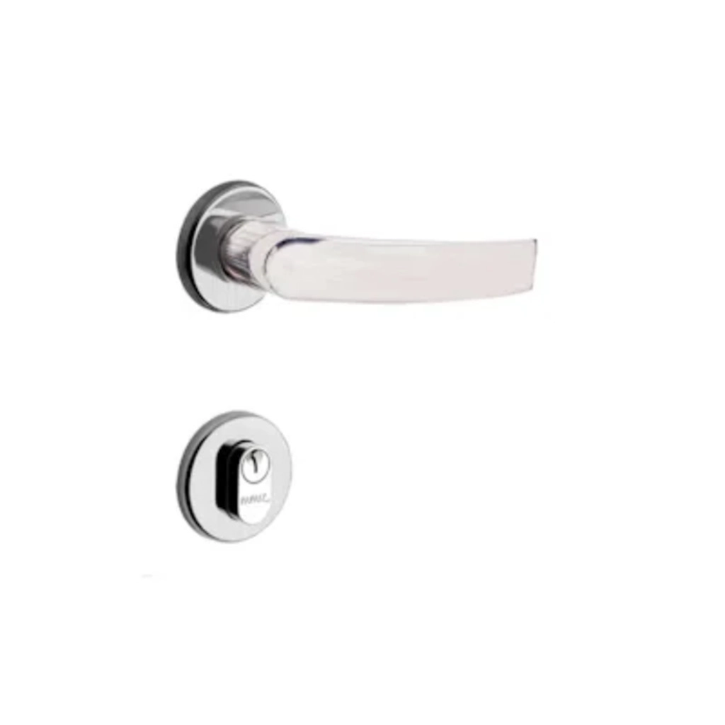 Fechadura Porta de Entrada Cromo Acetinado 40mm MZ950 Standard Papaiz