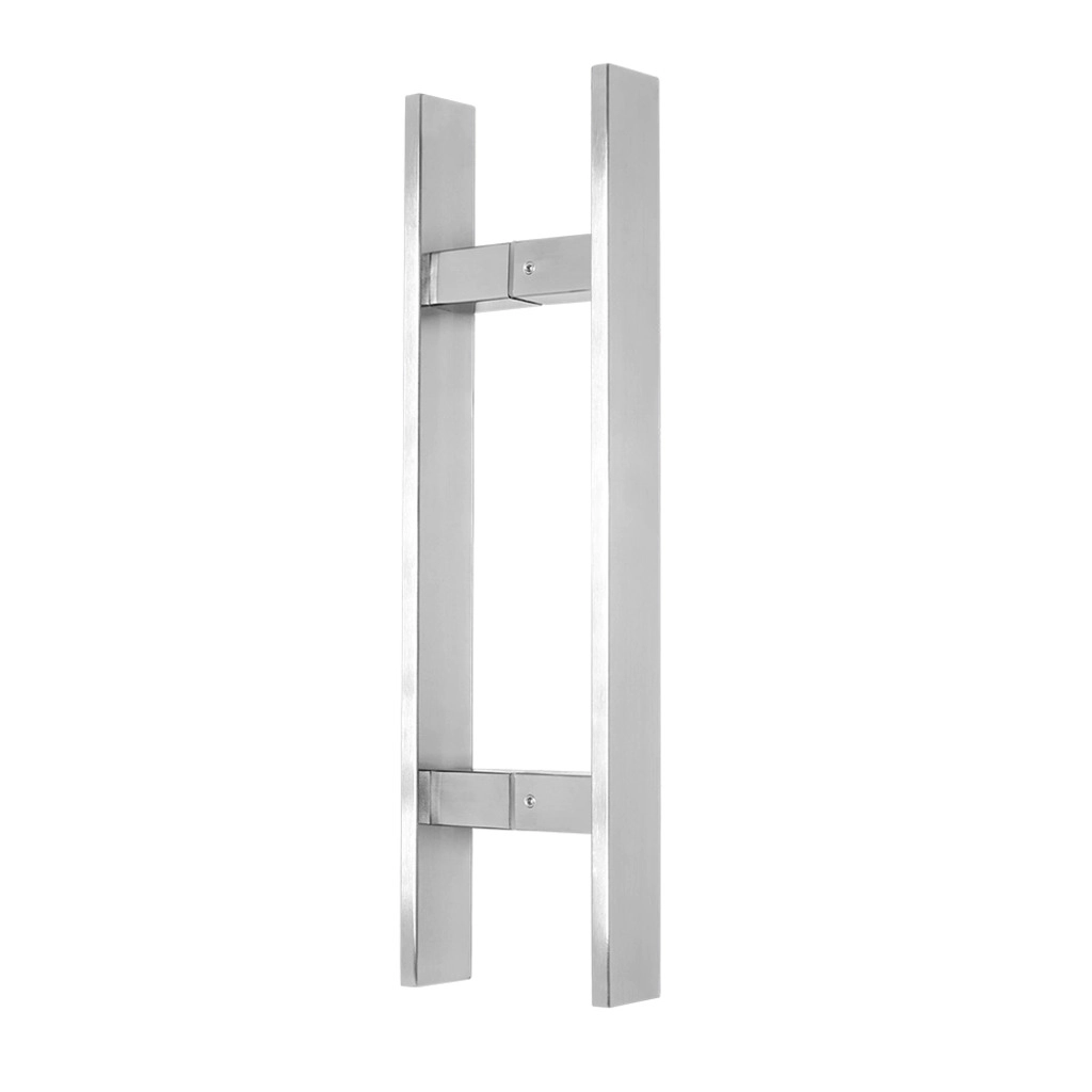 Puxador De Porta Reto 400mm Inox Escovado - Silvana 2Pçs
