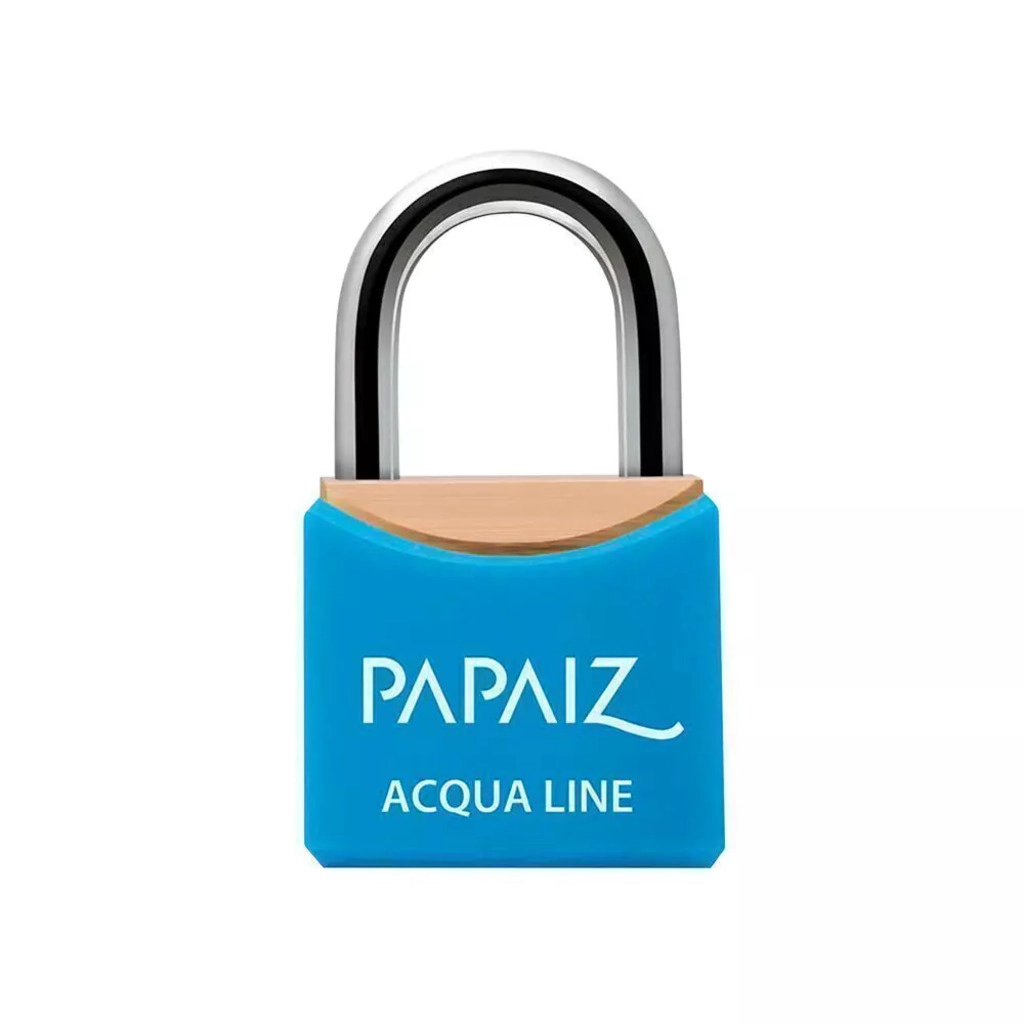 Cadeado com Chave Resistente a Umidade CR40 Lat?o Azul Acqua Line Papaiz