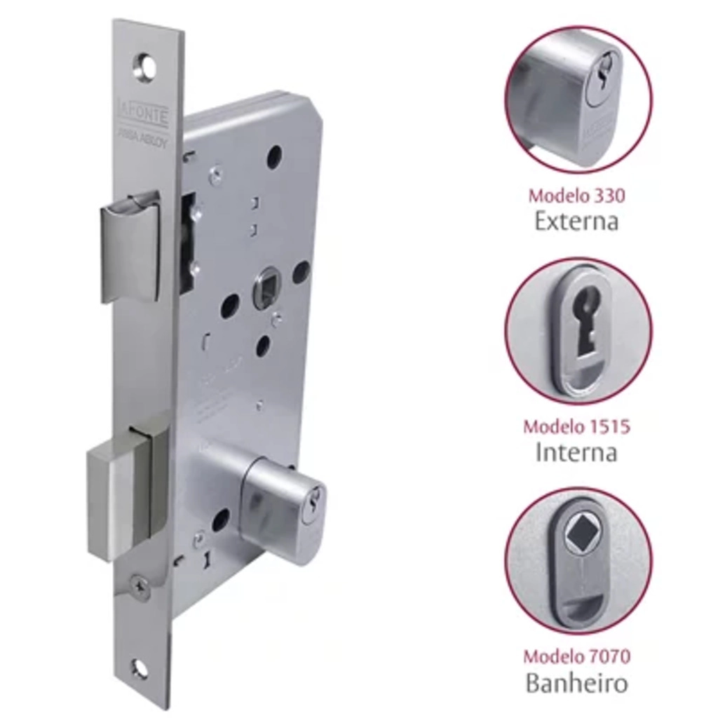 FECHADURA 7070 LA FONTE WC ST PREMIUM CROMADO