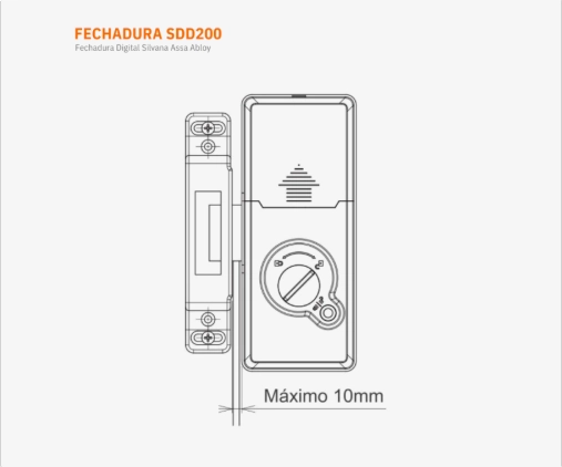 Fechadura Digital Sobrepor Silvana SDD200 - Preto