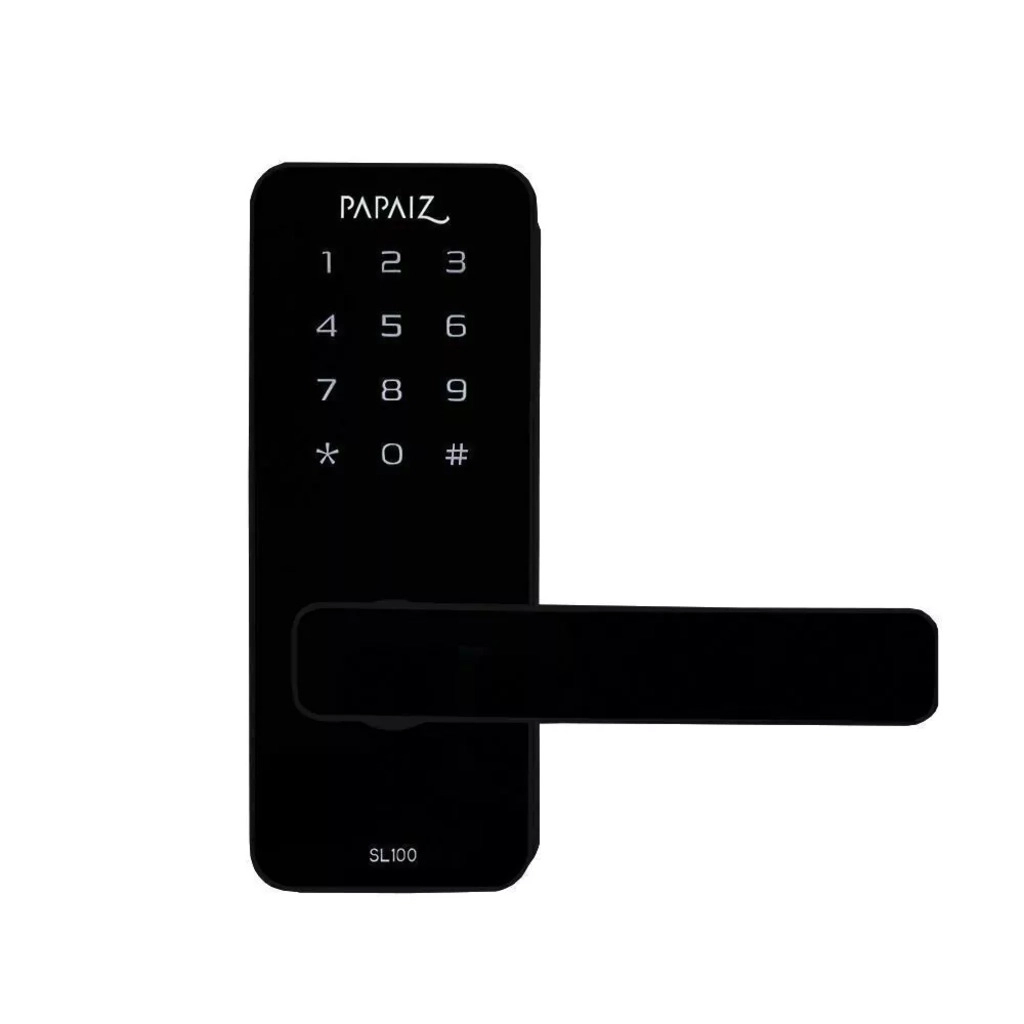 Fechadura Eletrônica Smart Lock Embutida Preta SL100 Papaiz