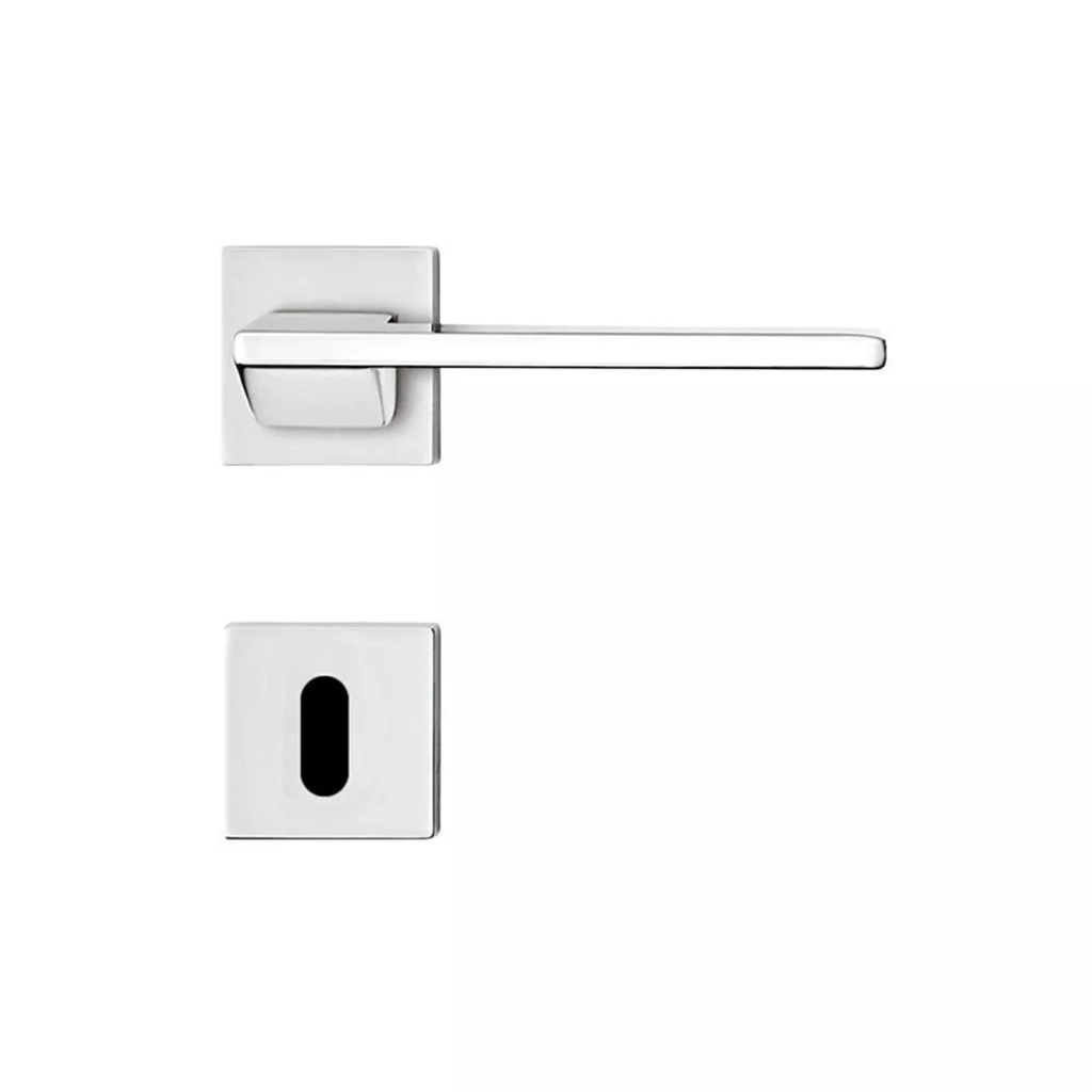Fechadura para Porta Interna Cromo 55mm com Roseta MZ440 Design Papaiz